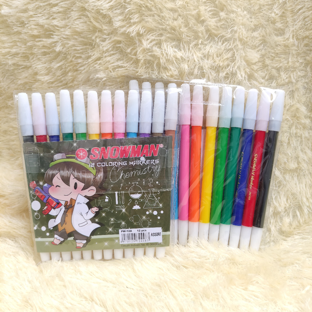 

SNOWMAN MARKER / SPIDOL WARNA WARNI 12 PCS