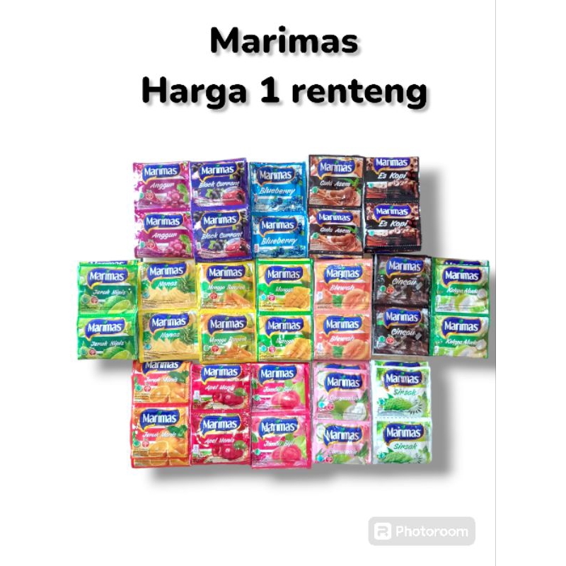 

Minuman serbuk Marimas aneka rasa 10 pcs × 6 gr [HARGA 1 RENTENG] MARIMAS / minuman serbuk