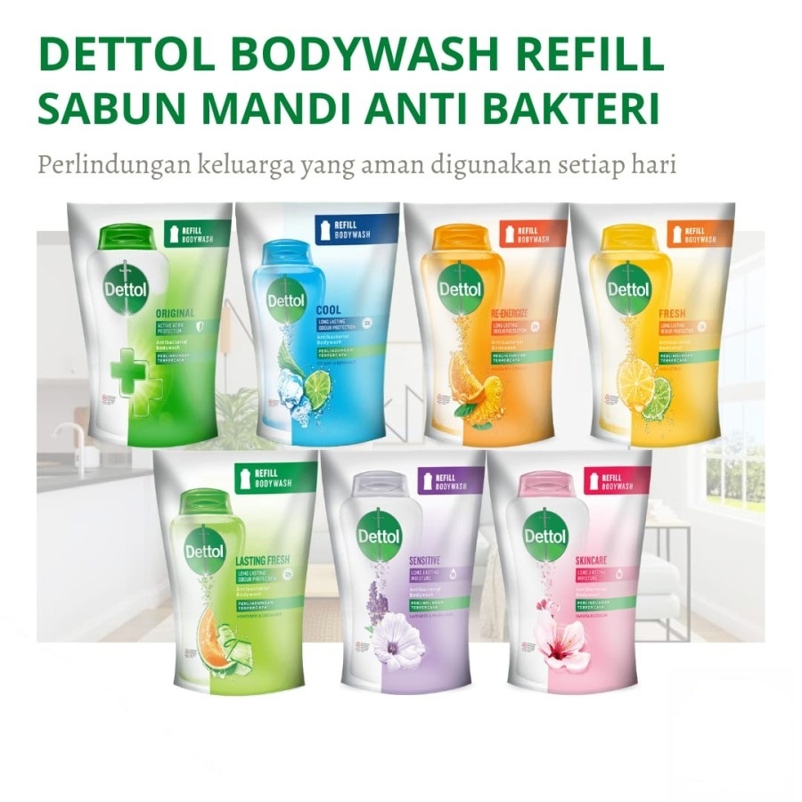 DETTOL Bodywash // Dettol Sabun mandi cair Kemasan Pouch - Refill