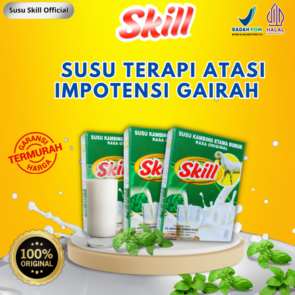 

Susu Etawa Skill-Susu Kambing Etawa Original Baik untuk Atasi Impotensi Gairah 1 Box Kemasan Refill