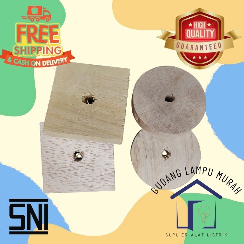 Kayu Roset Kayu Tatakan Alas Fitting Lampu Listrik Alas Kayu Tatakan Saklar Dan stop Kontak Tembok
