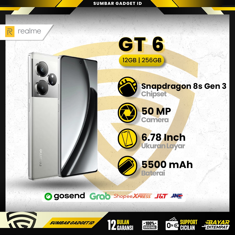 Realme GT 6 [12GB+12GB/256GB] Snapdragon 8s Gen 3 Ultra Bright Display Sony LYT-808 OIS Camera 120W