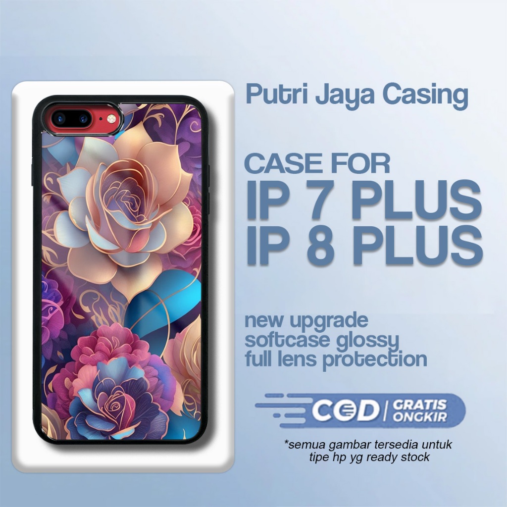 Case Ip 7 plus / ip 8 plus Terbaru - Xiaomi Ip 7 plus / ip 8 plus - Motif Flower  - Hardcase Premium