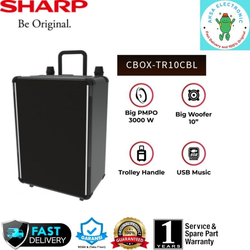 SHARP SPEAKER TROLLEY CBOX-TR10CBL BLUETOOTH SPEAKER