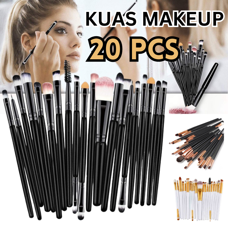 MI SHOPINN - Kuas Make Up 20 Pc Set Lengkap 1 Paket Brush Makeup Kosmetik Kit Aplikator Bedak Founda