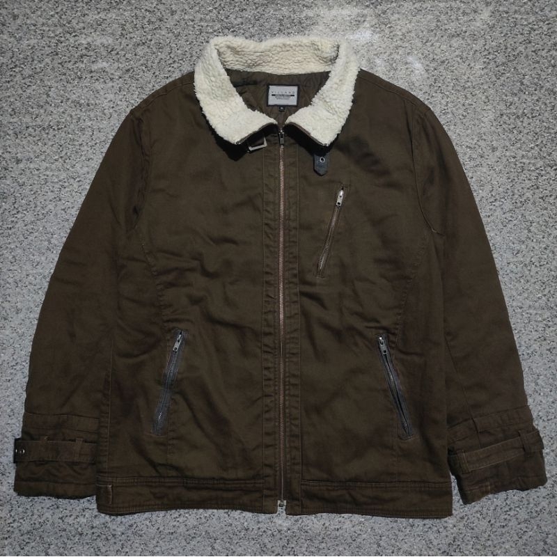 Jaket Trucker Canvas Detroit Sherpa Collar Vintage Second