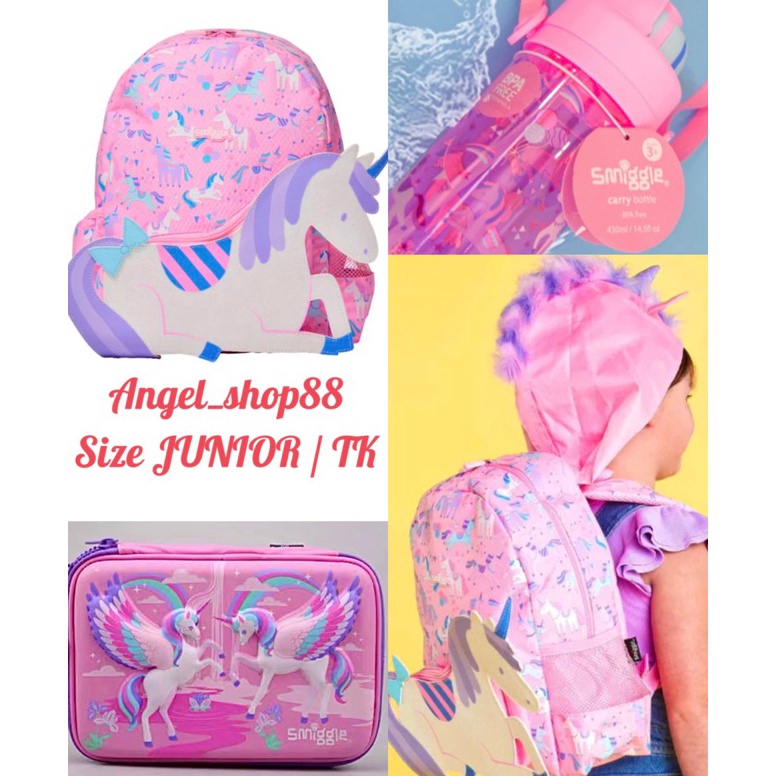 

KODE Q39L NEW SET RANSEL BOTOL KOTAK PENSIL SMIGGLE UNICORN PINk SIZE TK GRADE ORI