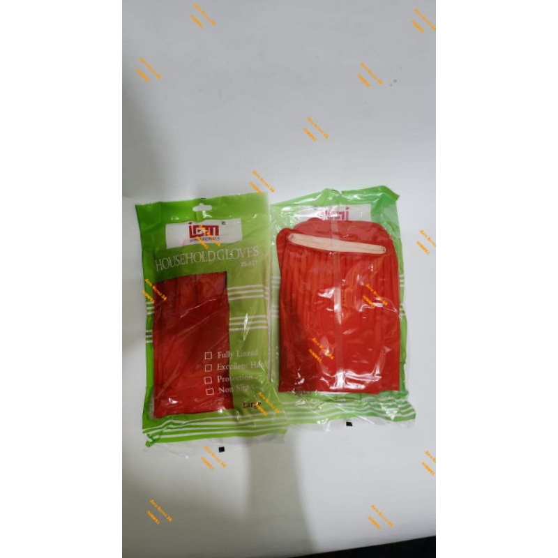 Sarung Tangan Karet Latex Cuci Piring IGM /Sarung Tangan Karet Panjang