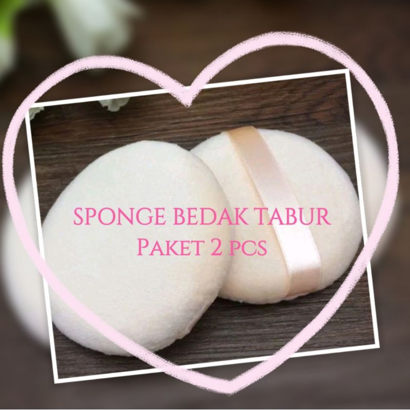 Spons Bedak Tabur Halus Lembut / Spons Loose Powder -  2 pcs