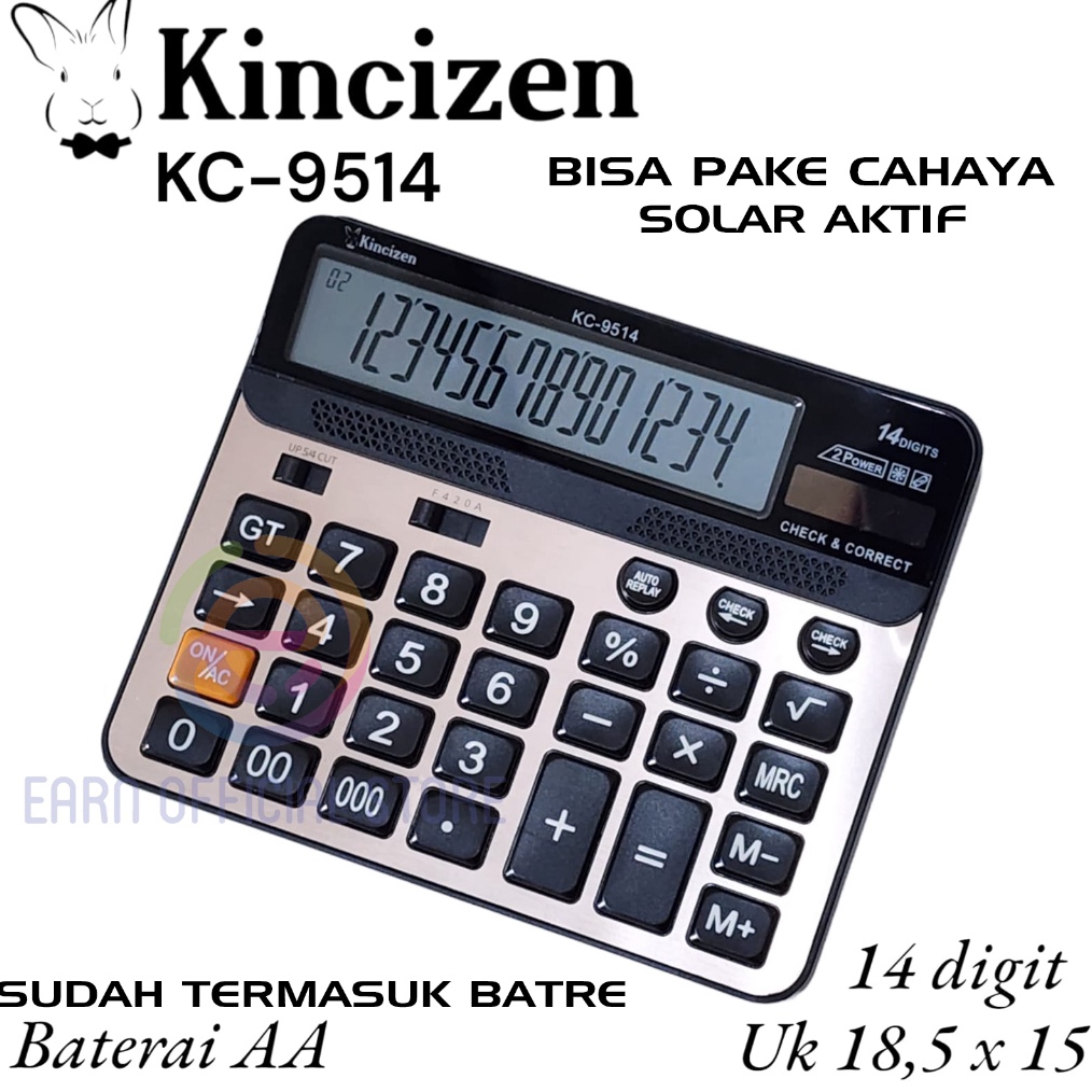 

KODE T54O KALKULATOR DAGANG CT 9514 CT9514 KALKULATOR DAGANG BESAR SUPER ENAK 2 POWER KALKULATOR CITIZ