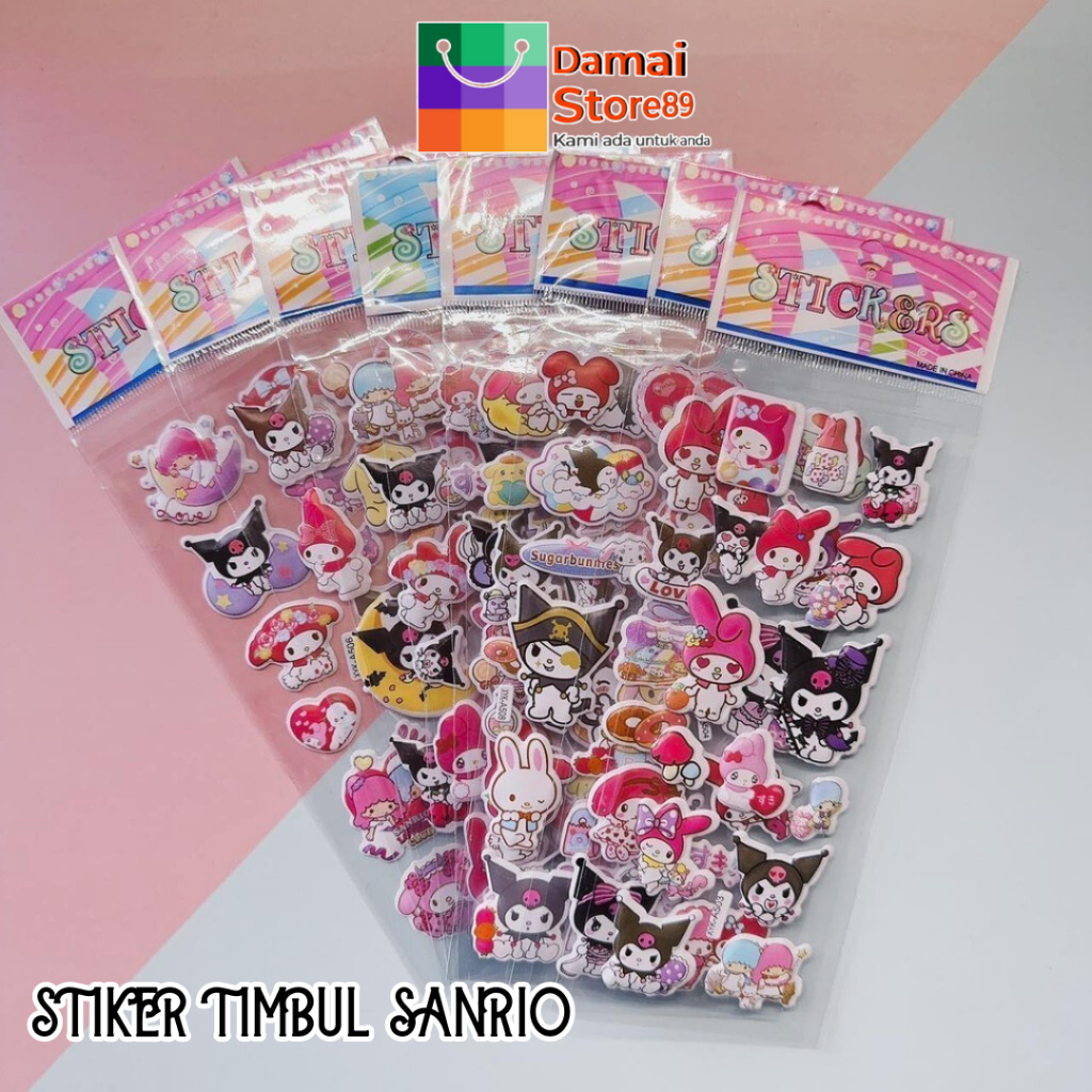 

Stiker Timbul Sanrio 3D/ Stiker Karakter Saneio Lucu / Stiker Mainan Anak Tempel Perempuan