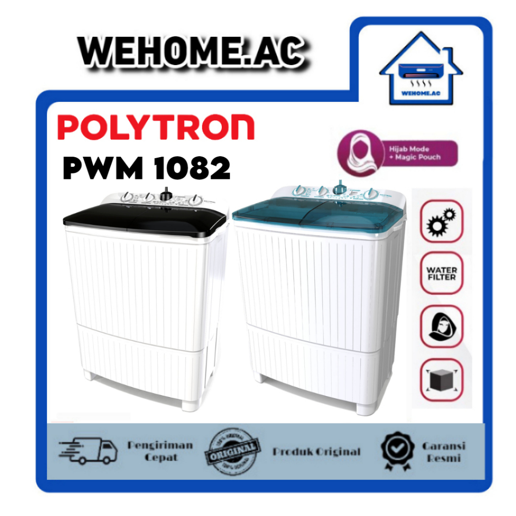 Mesin Cuci Polytron 2 Tabung PWM 1082 Mesin Cuci Dua Tabung 10Kg Polytron Mesin Cuci 2 Tabung