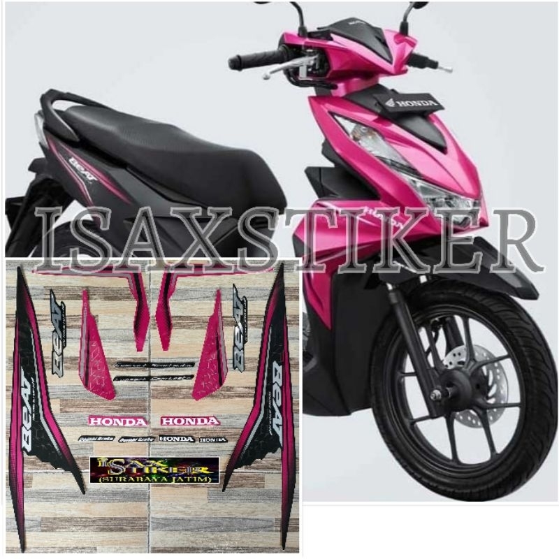 striping original Honda beat ISS PINK hitam tahun 2020