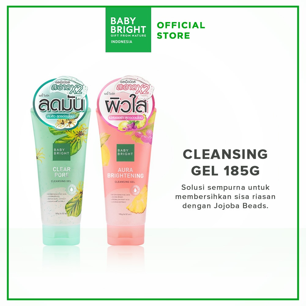 SALE Baby Bright Cleansing Gel 185g Facial Cleanser Cleansing Gel Brightening Jojoba Beads Original 