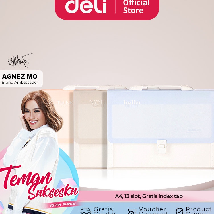 

KODE T56D Deli Map Harmonika Expanding File A4 13 Slot Gratis Index Tab P5