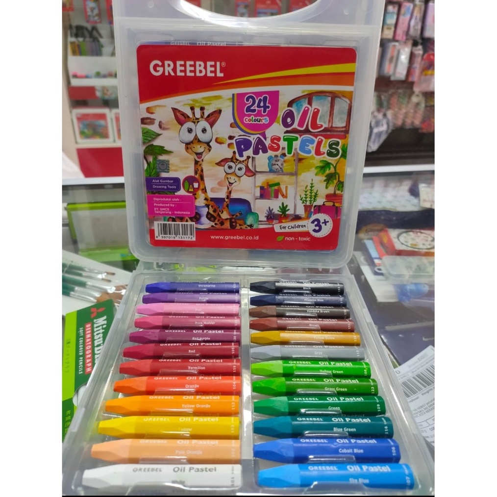 

KODE Q38G Crayon greebel oil pastel pp 24 c 24 warna krayon