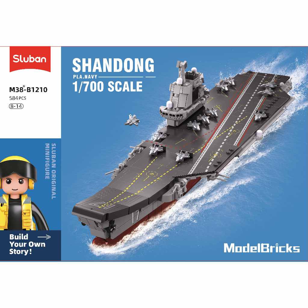 Sluban - Mainan Balok Susun Model Bricks Aircraft Carrier Shandong M38-B1210