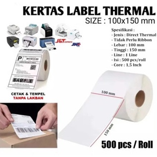 

KODE I54T Kertas Thermal ROLL 1x15 mm isi 5 Pcs Label thermal barcode