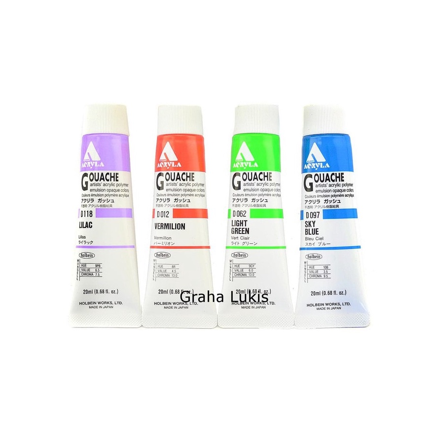 

KODE G54B Holbein Acryla Gouache 2ml Basic Colors Varian 4