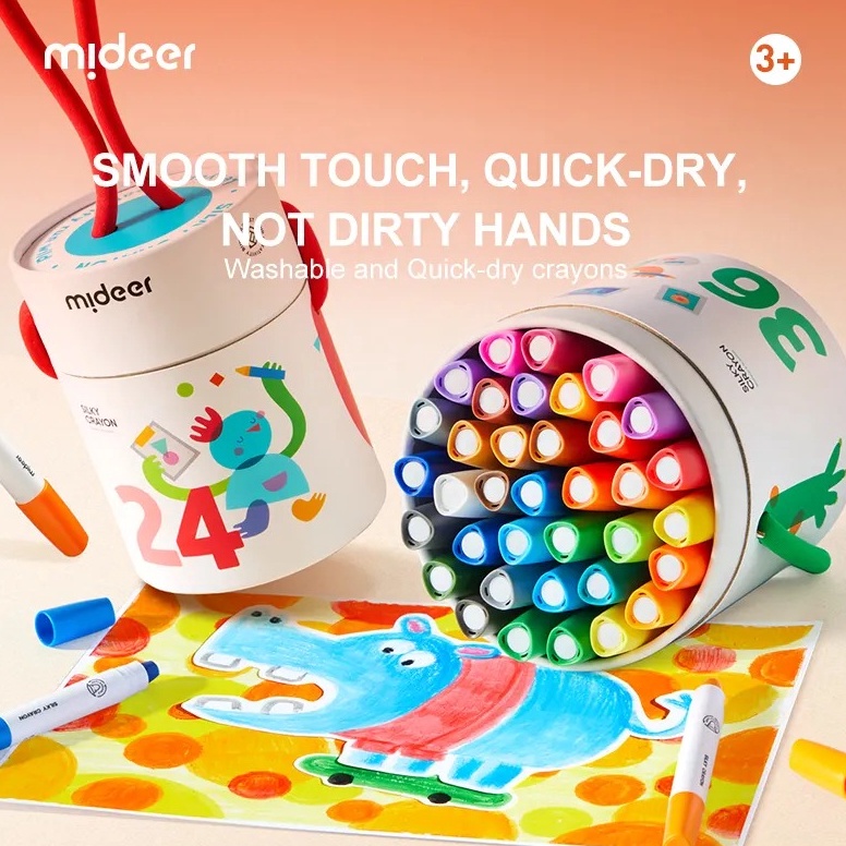 

KODE K4L Mideer Silky Crayon Mainan Anak Mewarnai Drawing Coloring Book Art Krayon Anak yang Mudah Dihapus Colorful Bucket Krayon Mewarnai Anak 24 36 Warna