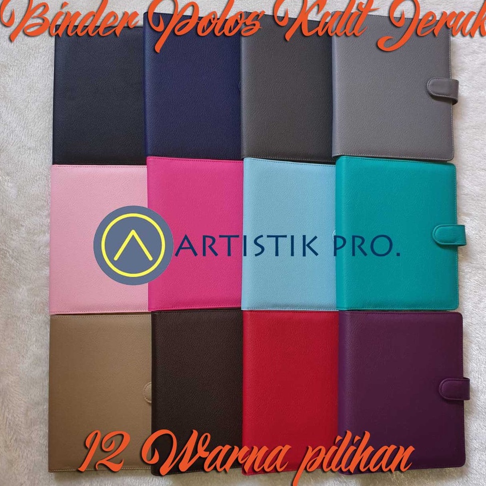 

KODE M49C BINDER POLOS KULIT JERUK 12 WARNA PILIHAN A52RING B526RING