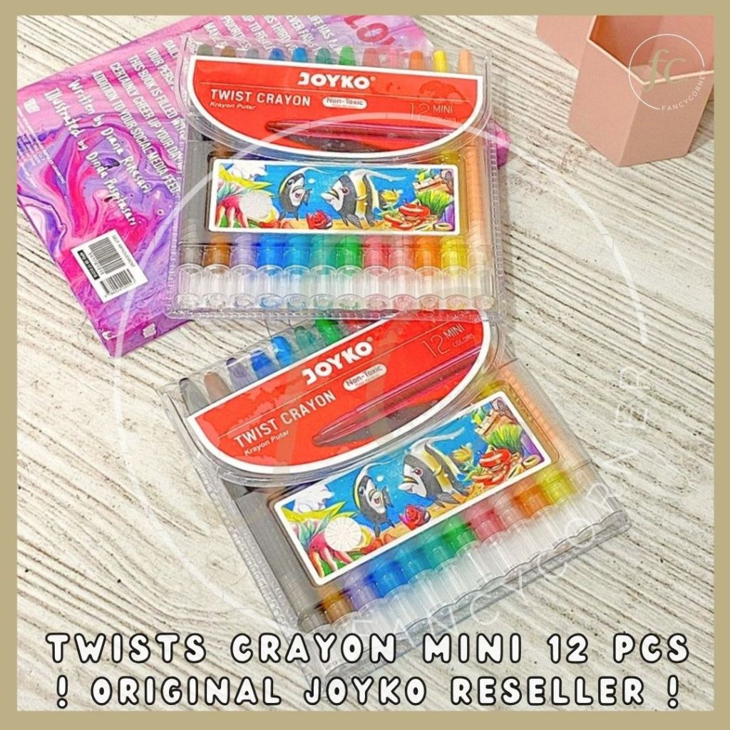 

JOYKO Original 100% Krayon Pastel Putar Mini Twist Crayon TWCR Non-Toxic Prakarya Pensil Warna Alat Tulis Menggambar Anak Art Craft Scrapbook 12 Pcs KR-1387 Warna Lengkap Harga Grosir Ready COD