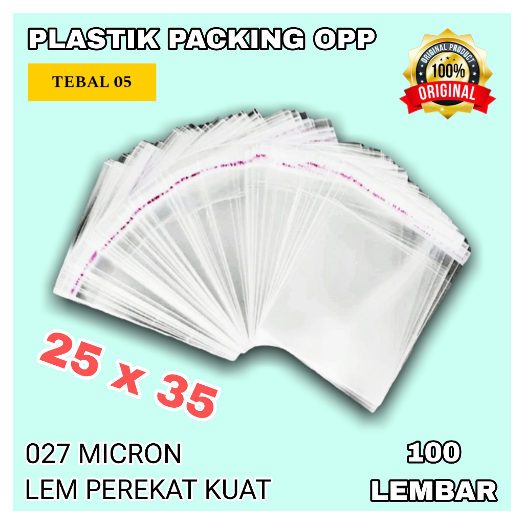

Plastik OPP Bening Ekonomis Ukuran 25 x 35 Tebal 05 025 Micron Isi 100 Lembar