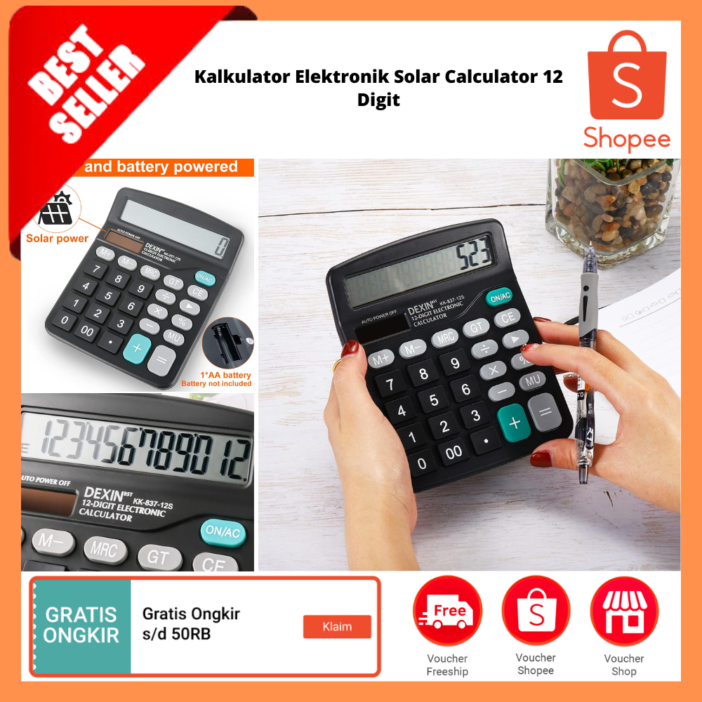 

Kalkulator Elektronik Solar Calculator 12 Digit / Kalkulator Rumah Kantor Sekolah Alat Perhitungan