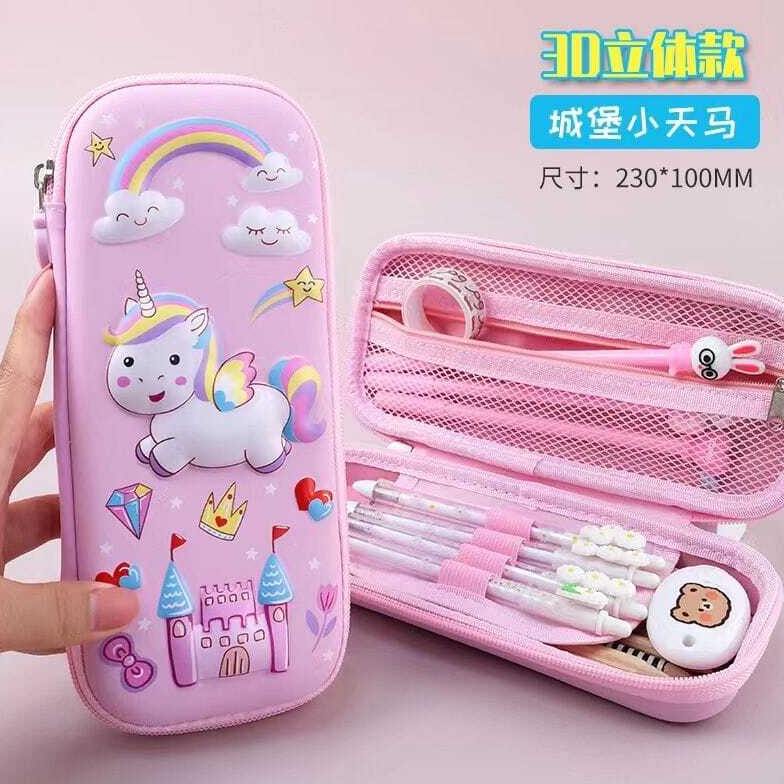 

KODE C6O nicky888 Pensil Case 3D Timbul EVA Kotak Pensil 3D Anak Seoklah Tempat Pensil Model 3D Timbul