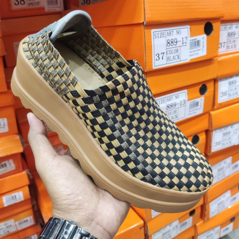 ST.MORITZ SHOES ORIGINAL❗Sepatu Wedges Rajut Wanita