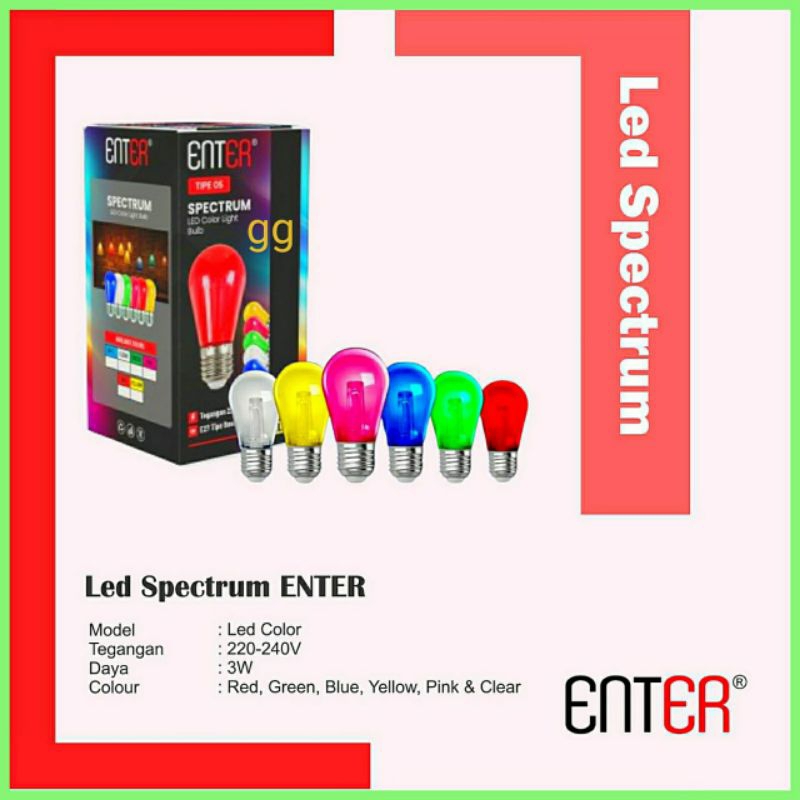 Lampu LED Warna Warni, Bohlam Dekorasi, Lampu Hias, Lampu Cafe, 3 Watt