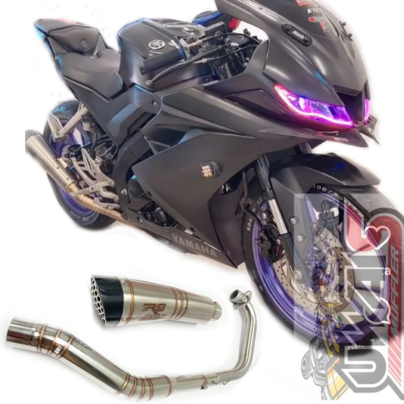 knalpot racing R15 v3 v4 full system r9 h2 tinggal pasang