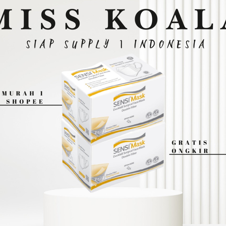Hot MASKER SENSI DUCKBILL ORIGINAL 4 ply MASKER SENSI FACE MASK ISI 5 PCS ORI HARGA GROSIR SENSI MAS