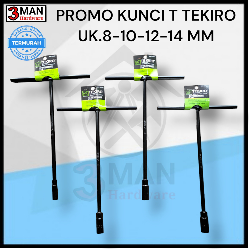 Kunci Sok T Tekiro set 8, 10, 12, 14 mm - SET Kunci T Tekiro Original