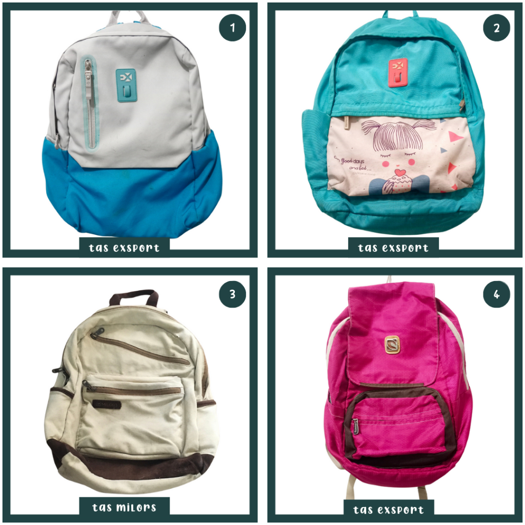 tas ransel exsport clowny tas sekolah tas punggung | biru abu hijau tosca hijau mint pink fanta