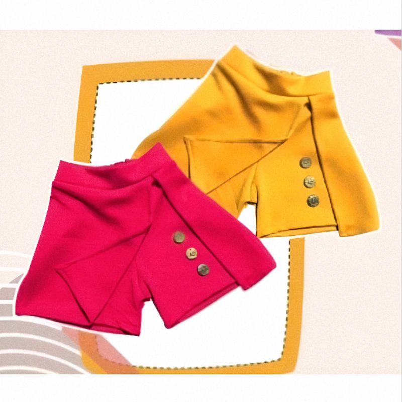 Bawahan rok celana anak perempuan tartan scuba