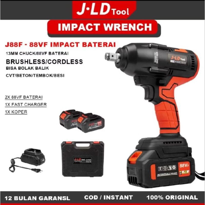 Impact JLD JUMBO Mesin Pembuka baut ban mobil Impact wrench JLD Jumbo 650NM impact wrench cordless 2