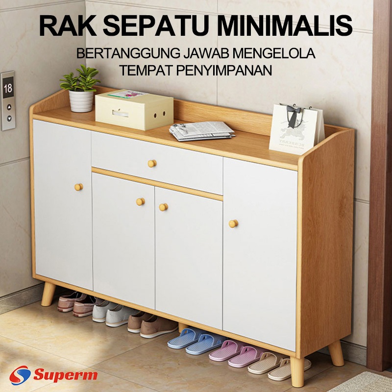 Sepatu Minimalis Lemari Sepatu Pintu Rumah Kapasitas Besar Lemari Penyimpanan Loker Balkon Modern Se
