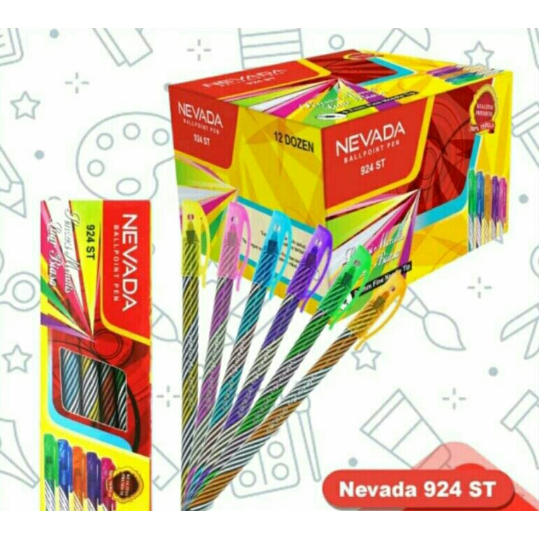 

Pulpen Nevada 923 ST Hitam / Pena Ulir / Pulpen Ulir Pen lilin 12pcs / 1 Pack