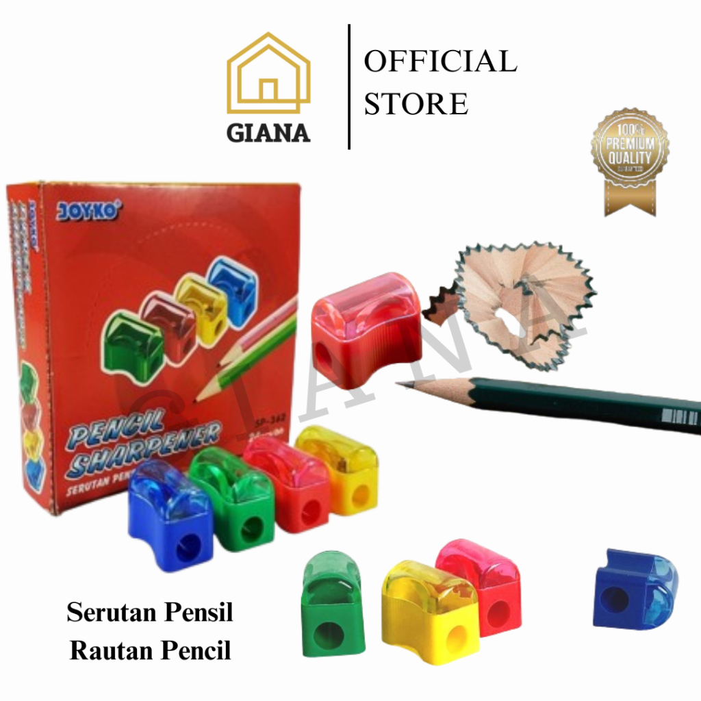 

GIA Rautan Pensil Murah 3 Pcs Serutan Pencil Warna Warni Serutan Pensil Serutan Joyko