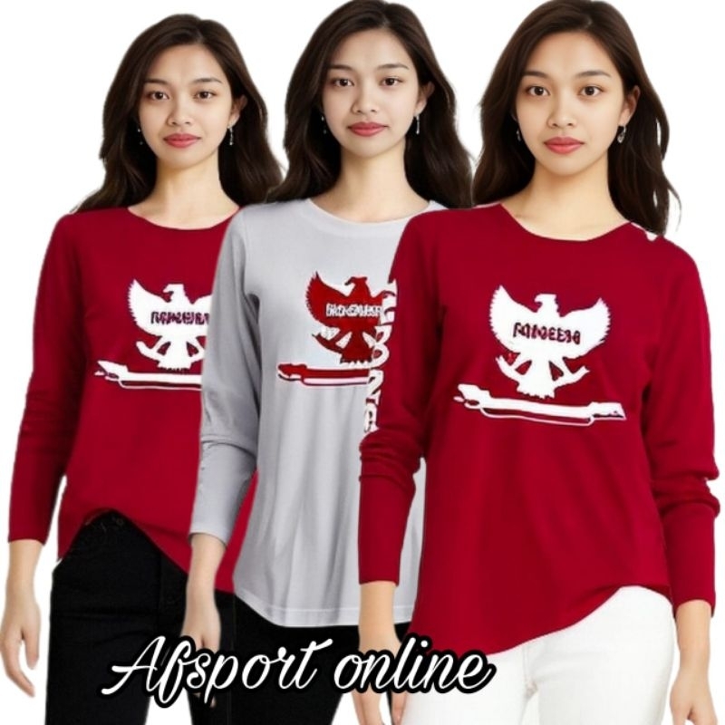 baju senam garuda merah putih tangan panjang