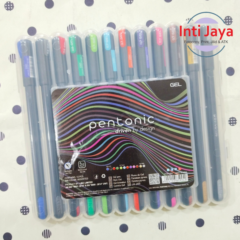 

Pulpen Pentonic 12 Warna Gel 3 Ukuran