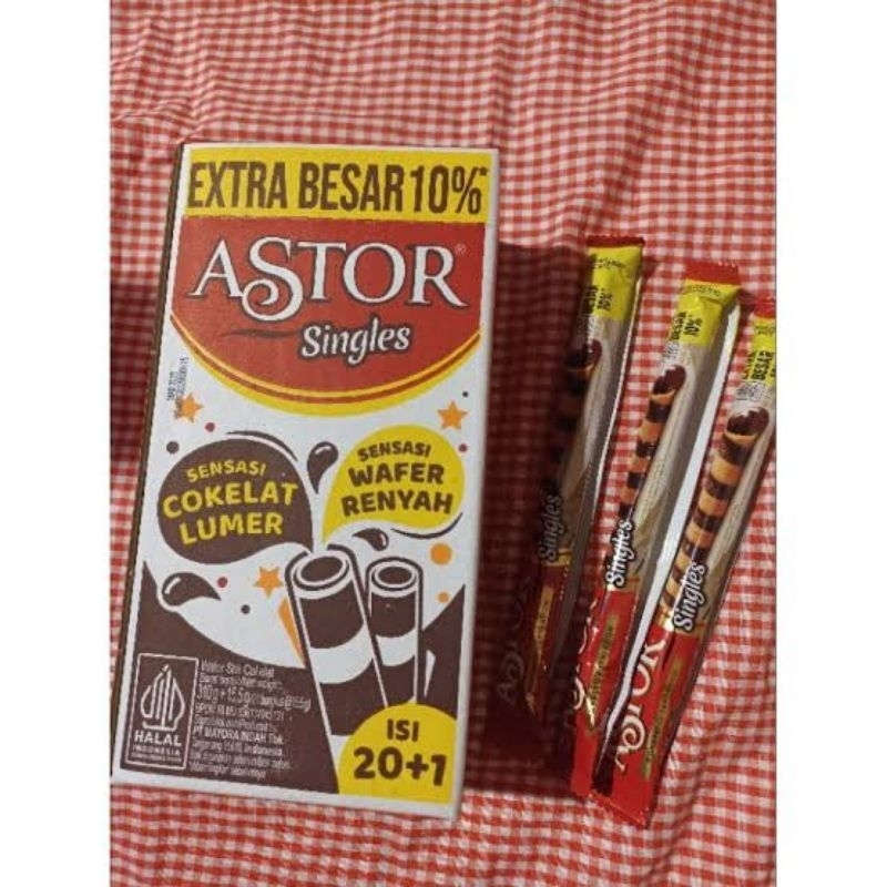 

Astor Singles Wafer Stik Coklat Isi 20 pcs