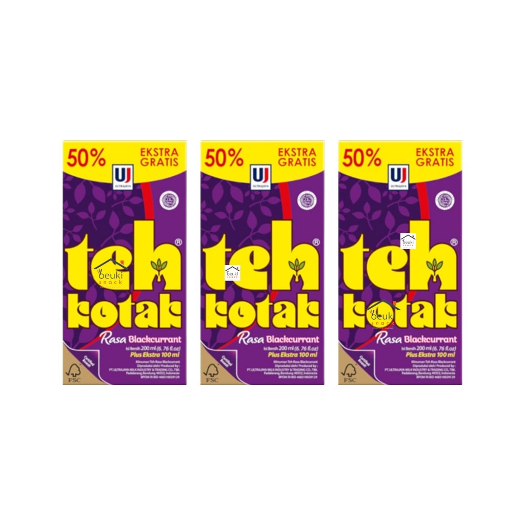 

3PCS Teh Kotak Blackcurrant Produk Ultra Jaya Minuman Teh Kemasan Tetra Pack