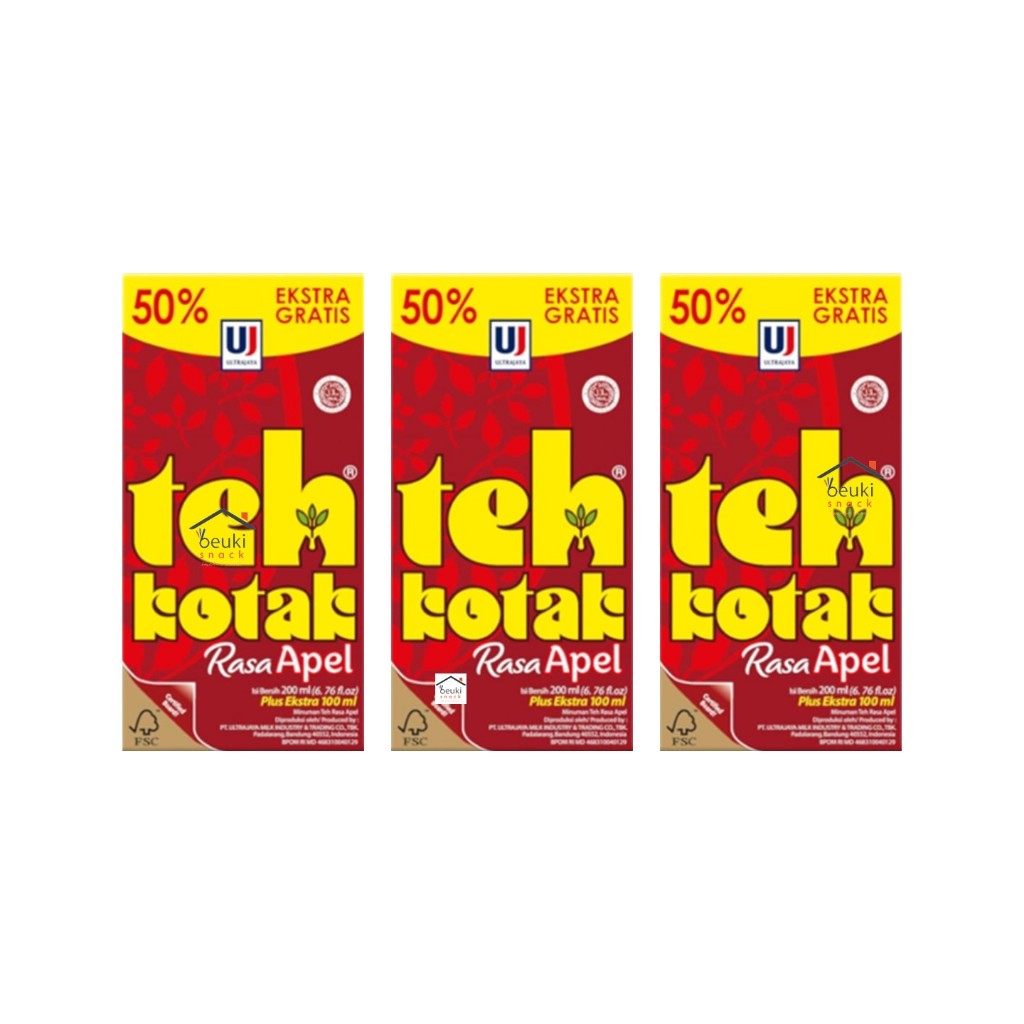 

3PCS Teh Kotak Apel Minuman Kemasan Teh dari Ultra Jaya