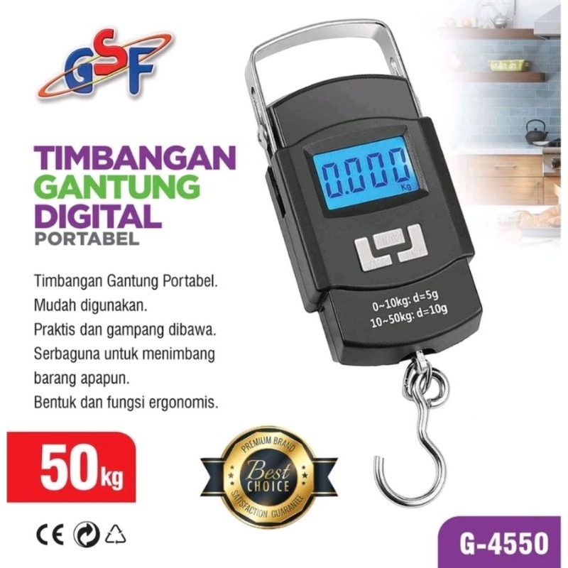 TIMBANGAN GANTUNG DIGITAL 50KG GSF G-4450 Timbangan gantung betrai timbangan gantung kecil timbangan