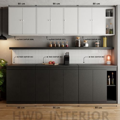 Lemari Dapur Gantung Kitchen Set 3 Pintu Bahan Multiplek Berkualitas bukan partikel gampang rapuh