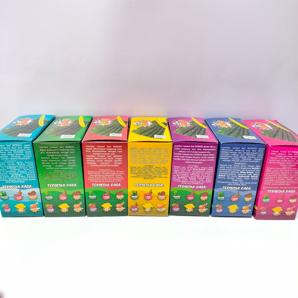 

Maknyuss1 Norigo ( 1 Dus = 5 Box) Nori Snack Seaweed Rumput Laut