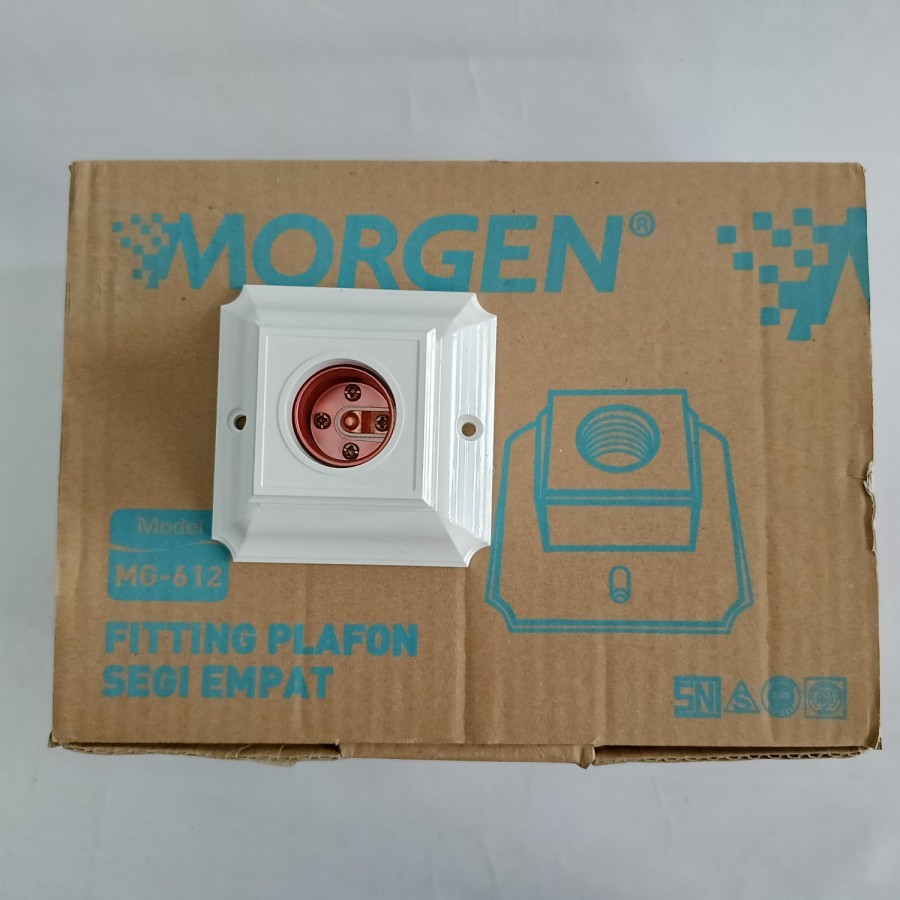 MG-612 FITTING PERSEGI MORGEN FITTING LAMPU MORGEN PERSEGI RUMAH LAMPU FITTING PLAFON SEGI 4 MORGEN 