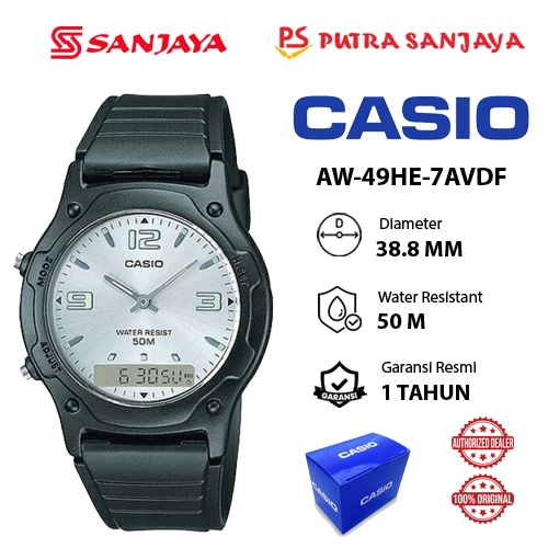 Jam Tangan CASIO AW-49HE-7AVDF Original Garansi Resmi 1 tahun Resin Band